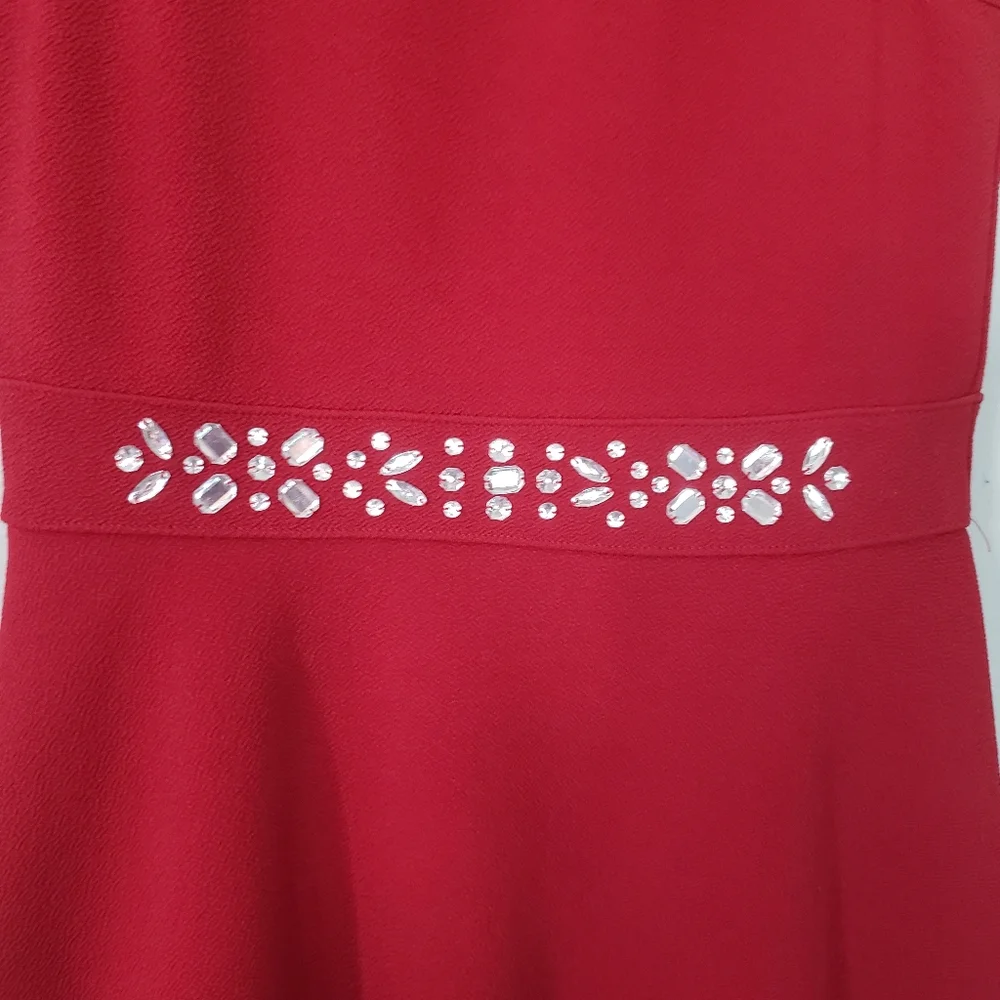 The Children's Place Red Sleeveless Fit & Flare Embellished Dress